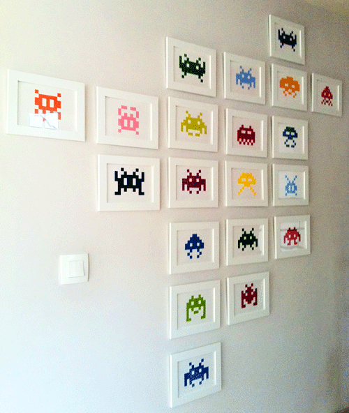 space invaders on my wall