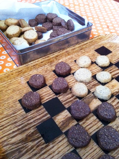 sablés noisettes et damier