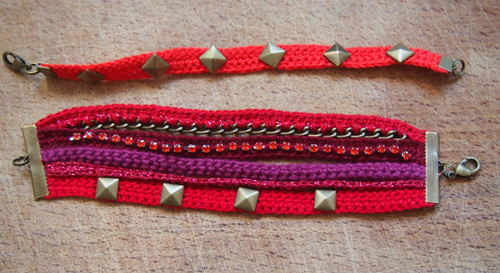 Bracelet manchette au crochet www.tambouille.fr